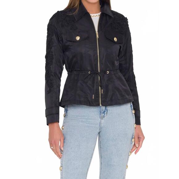 GENERATION LOVE Jackets & Blazers - NEW GENERATION LOVE janice lace combo parka jacket in black